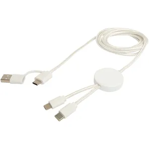 Cable 5 en 1 de 150 cm, de Plástico Reciclado, para Sincronización de Datos y Carga Rápida de 27 W, Gadget USB Promocional - Product Image 5
