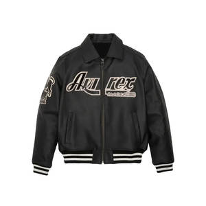 Chaquetas Avirex hechas a medida Alta calidad Último diseño Ropa de invierno para hombres Cuero genuino con cuello alto Cuero genuino - Product Image 1