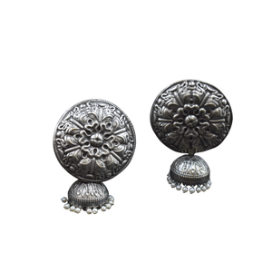 Joyería de diseño simple y hermoso negro pulido antiguo peso ligero Stud Jhumka pendiente joyería para mujeres y niñas - Product Image 1