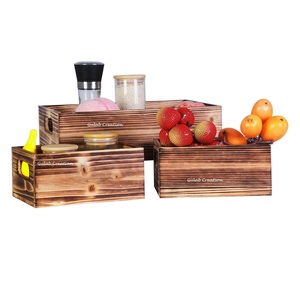 Caja de caja rectangular de madera pulida rústica con tema Budista para arte y exhibición de mesa de almacenamiento coleccionable en el hogar o la oficina - Product Image 3