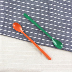 Cuillère à barre d'amidon de maïs écologique de haute qualité cuillère à blé en plastique biodégradable à long manche pour produit de cuillères à crème glacée - Product Image 5