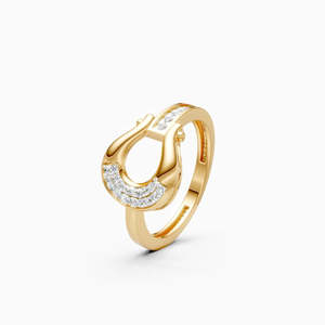 Anillo Ecológico para Mujer con Diamante Cultivado en Laboratorio de 0.17 Ct y Diseño de Tallo Dividido |   En oro amarillo, blanco y rosa de 9 quilates - Product Image 3