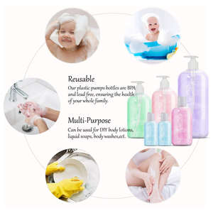 Bouteilles vides en plastique PET avec pompe Boston de 2 oz, 4 oz, 8 oz, 12 oz, 16 oz, 33 oz pour lotion, gel douche, shampoing, emballage cosmétique - Product Image 4