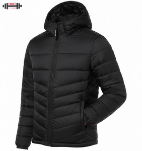 Veste matelassée unisexe légère à manches longues en toile imperméable à col montant (tailles plus grandes disponibles) - Product Image 3