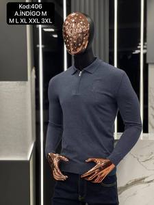 Pull jacquard tricoté pour homme en coton 100 % avec motif rayé et logo frontal, idéal pour un usage quotidien décontracté – Vente en gros - Product Image 3