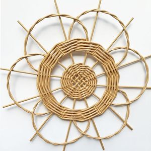 Set de table en rotin tressé à la main, sous-plat en osier pour table, dessous de verre pour cuisine, mariage, fait main, accessoire photo - Product Image 1