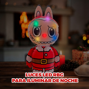 Labubu Statuetta Gonfiabile di Babbo Natale con Luci LED RGB e Giocattolo - Product Image 5