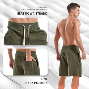<b>men</b> fleece <b>shorts</b> lightweight cotton soft fabric elastic waist casual gym <b>lounge</b> summer apparel - Product Image 5