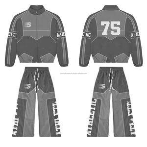 ชุดวอร์มพรีเมียม ผ้าโพลีเอสเตอร์ทอ 190 GSM ดีไซน์สีดำ-เทา ผิวเรียบ รับสกรีนโลโก้ - Product Image 3