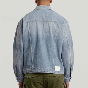 Veste de couleurs contrastées pour hommes veste en jean boutonnée streetwear décontracté personnalisé coupe ajustée à manches longues camionneur lavé vintage - Product Image 6