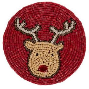 Posavasos bordado elegante y de moda Handcraft Rudolph Beaded 4 Set Fancy And Elegant Premium Beautiful de Hiba Enterprises - Product Image 1