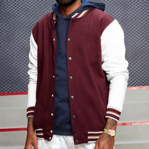 Streetwear Embroidery Lettermen Vintage Varsity College Bomber Jacket for Men University Stand Collar Winter Warm-up - Product Image 4