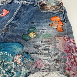 DiZNEW High Quality Design Custom Fashion Embroidery Denim Jeans Pant Mens Jeans Denim Plus Size Men's Jeans