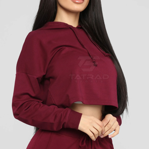 Nuevo Diseño 2025, Sudadera con Capucha Corta para Mujer, Talla Personalizada, Estampada, Otoño, 100% Algodón, Ropa Urbana, Hecha en Pakistán, Precio Económico - Product Image 3