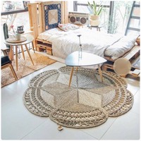 Tapis d'intérieur faits à la main en jonc de mer naturel écologique, style classique, à poils moyens, avec envers en jute, pour un espace intérieur chaleureux et accueillant