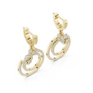 Pendientes de Oro Rosa de 14K con Diamantes Redondos Cultivados en Laboratorio para Mujer |   Elegante y Fino Regalo de Aniversario Nupcial Certificado de Lujo para Fiestas - Product Image 3