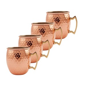 Taza personalizada de acero inoxidable 304, taza de mula de Moscú sólida y redonda, de doble vacío, alta calidad, chapada en cobre - Product Image 1