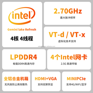 Nouveau mini PC compact sans ventilateur DDR4 J4125, serveur réseau 42,5 GbE pour applications de pare-feu, routeur et stockage - Product Image 4