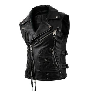 Professional Manufacturers Offer High Quality Men's Leather <b>Vest</b> V-Neck Casual Style Breathable for Winter Outer Wear Price - Product Image 1