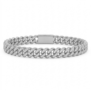 Massive Cuban Link Lab Grown Diamond Bracelet 4 Ct Tw F-G Color VS Clarity 324 Diamonds 14K <b>Solid</b> <b>Gold</b> Bold Chain Statement - Product Image 1