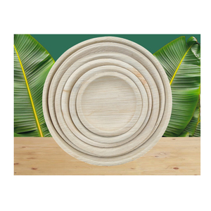 Assiette de mariage jetable de 9 pouces en or blanc personnalisée de haute qualité en bois gaufré pour des dîners de fête élégants - Product Image 2