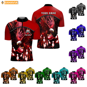 Uniformes d'équipe de bowling par SAMAVIA Chemises légères évacuant l'humidité pour clubs USA avec logo personnalisé - Product Image 6