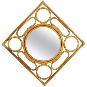 Contemporary Minimalist Rattan <b>Mirror</b> Creative Design Home <b>Wall</b> <b>Hanging</b> Decorative <b>Mirror</b> Everyday Use - Product Image 6