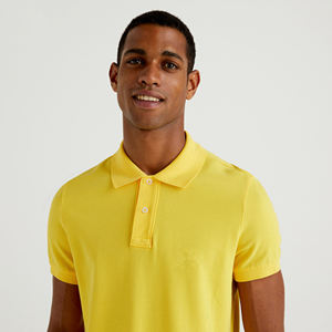 Conçu sur mesure T-shirts de golf en coton à séchage rapide pour hommes à manches courtes pour polo décontracté style rayé brodé imprimé - Product Image 5