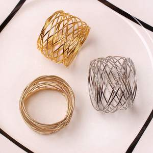 Heavy Duty Wholesale Supplies Nickel Plated Metal Wire Napkin Ring Reusable Decorative Tissue Serviette Holder for Dinner Party - Product Image 4