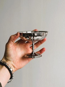 Juego de Tazones para Servir con Pedestal Plateado de Primera Calidad, Perfecto para Eventos de Buffet, Catering y Hoteles, para Servir Postres, Procedente de la India - Product Image 4