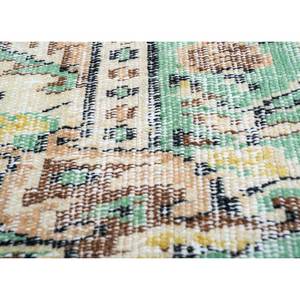 Alfombra de Lana Verde Vintage Anudada a Mano, Estilo Boho, con Medallón Abstracto y Patrón Rectangular para Entrada, Pasillo o Recibidor - Pae-3238 - Product Image 3