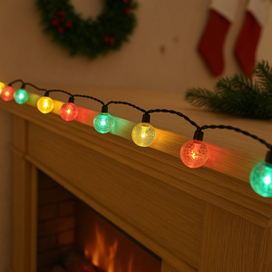 Guirlande lumineuse LED colorée en forme de globe, boule de cristal, lampe féerique, IP65, étanche, éclairage décoratif pour fête, Noël, décoration de chambre - Product Image 2