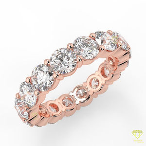 Anillo DE BODA cultivado en laboratorio chapado en oro amarillo sólido elegante banda nupcial para mujer anillo de compromiso duradero delicado - Product Image 3