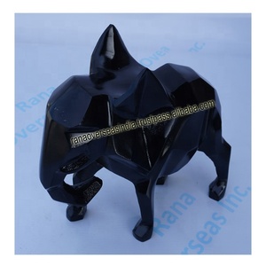 Estatua de elefante negro Escultura decorativa de animales de metal Tronco Estatuilla de aluminio para sala de estar Oficina Hotel-Técnica de fundición - Product Image 3