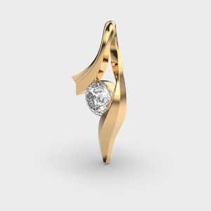 Pendentif en diamant de laboratoire rond torsadé en or jaune/blanc/rose 18 carats plaqué rhodium, bijoux de luxe - Product Image 2