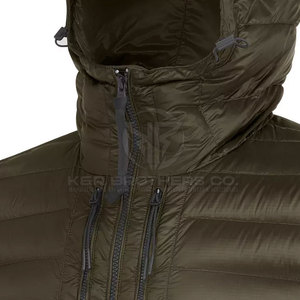 Lightweight Men's Nonwoven Puffer <b>Jacket</b> with Stand Collar Front Logo Breathable Durable Outer Shell Hooded for Winter <b>Travel</b> - Product Image 5