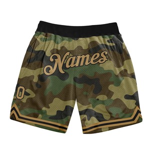 Industrie Direct Engro Ropa deportiva Cómodo personalizado Camo Old Gold-Black Auténtico Salute To Service Pantalones cortos de baloncesto - Product Image 1