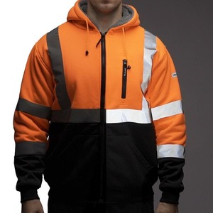 Vestes réfléchissantes à capuche de sécurité Hi Vis de classe 3 à fond noir pour la construction - Product Image 4