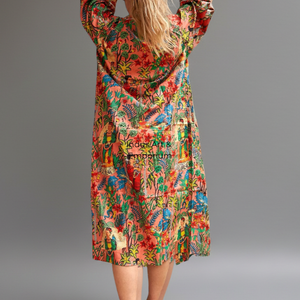 Peignoir en coton imprimé à la main en gros - Product Image 4