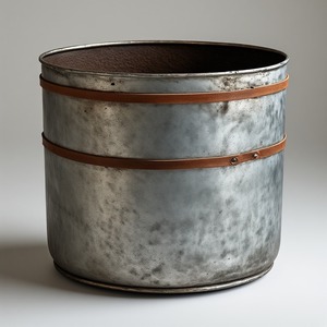Maceta de cuero galvanizado única con acabado en tono latón artesanal Diseñado para interiores decorativos de temporada - Product Image 4