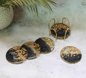 Sous-verres en verre de qualité supérieure en marbre et en bois, forme ronde, taille personnalisée, ensemble de sous-verres en verre pour tasse à bas prix - Product Image 4