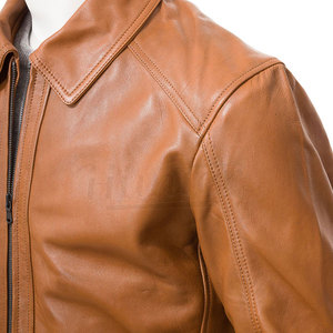 La última chaqueta de cuero de motorista vintage de moda para hombres Color sólido Tamaño adulto Precio razonable - Product Image 5