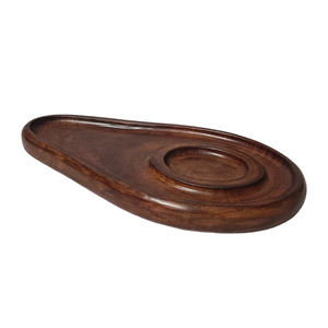Antique Oval Wood Serving Platter Hand-<b>Carved</b> Walnut Mango Wood Unique Home Decoration for Christmas Snack Dry Fruit for <b>Candle</b> - Product Image 4