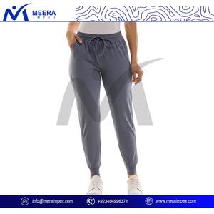 Venta al por mayor nuevo diseño 100% algodón sólido color liso Jogger para mujeres cordón elástico cintura transpirable pantalones de chándal para mujeres - Product Image 2