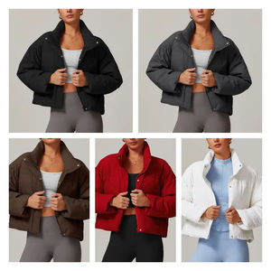 Chaqueta acolchada para mujer con logotipo personalizado, ropa de abrigo cálida para invierno a prueba de viento, chaqueta de plumón aislada para Yoga y Fitness, ropa ligera para exteriores - Product Image 2