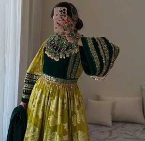 Tela Feroza Banarsi, Ropa Afgana Vintage, Ropa Étnica Kuchi Afgana, Vestido Afgano Estilo Gitano Kuchi - Product Image 3