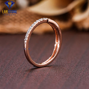 0.168 TDW Round <b>Diamond</b> Band 18K rose Gold Engagement Ring Cvd/Hpht <b>Diamond</b> <b>Jewelry</b> - Product Image 5