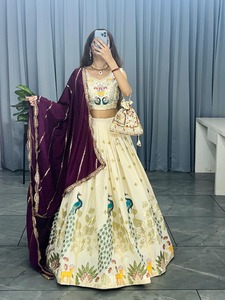 ชุด lehenga choli จากนักออกแบบผ้าเกรดสูงสไตล์ดั้งเดิมทำงาน zari สวยงามสำหรับงานแต่งงานงานปาร์ตี้ - Product Image 5