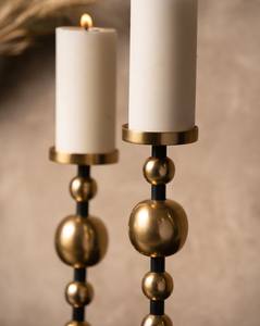 เชิงเทียนโลหะสีทองตั้งโต๊ะที่วางเทียนแบบเสาโลหะสีทองข้างเตียงเคลือบด้วยผงทองคำตกแต่งรูปทรงกลม - Product Image 6