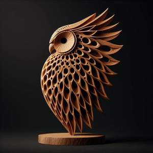 Sculpture en bois impressionnante pour l'affichage de salle d'exposition soulignant l'excellence artistique et l'artisanat de haut niveau - Product Image 1